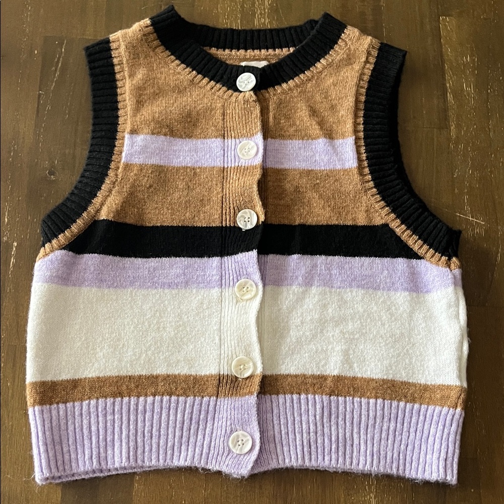 Maeve Tan and Black Knit Vest xs - Picture 4 of 7